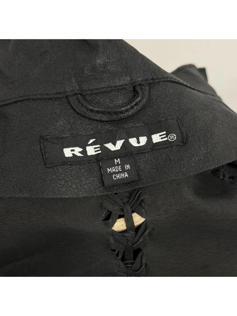 Vintage Black Braided Detail Y2K Avant Garde Leather Jacket - Picture 7 of 8